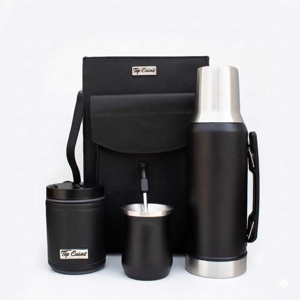 Kit de Mate Completo Sistema Viena Térmico Color Negro