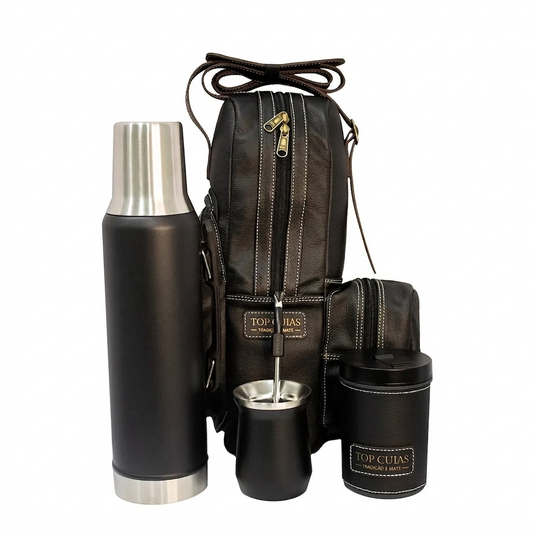 Kit de Mate Completo Sistema Mate 1,6 Montevideo Térmico Negro