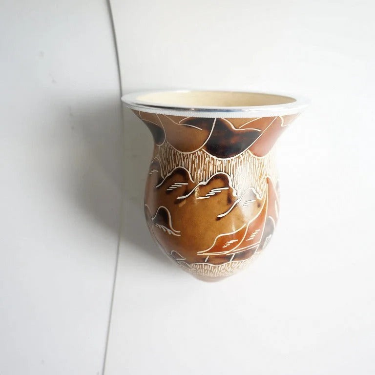 Cuia trabajada con Boquilla de Aluminio