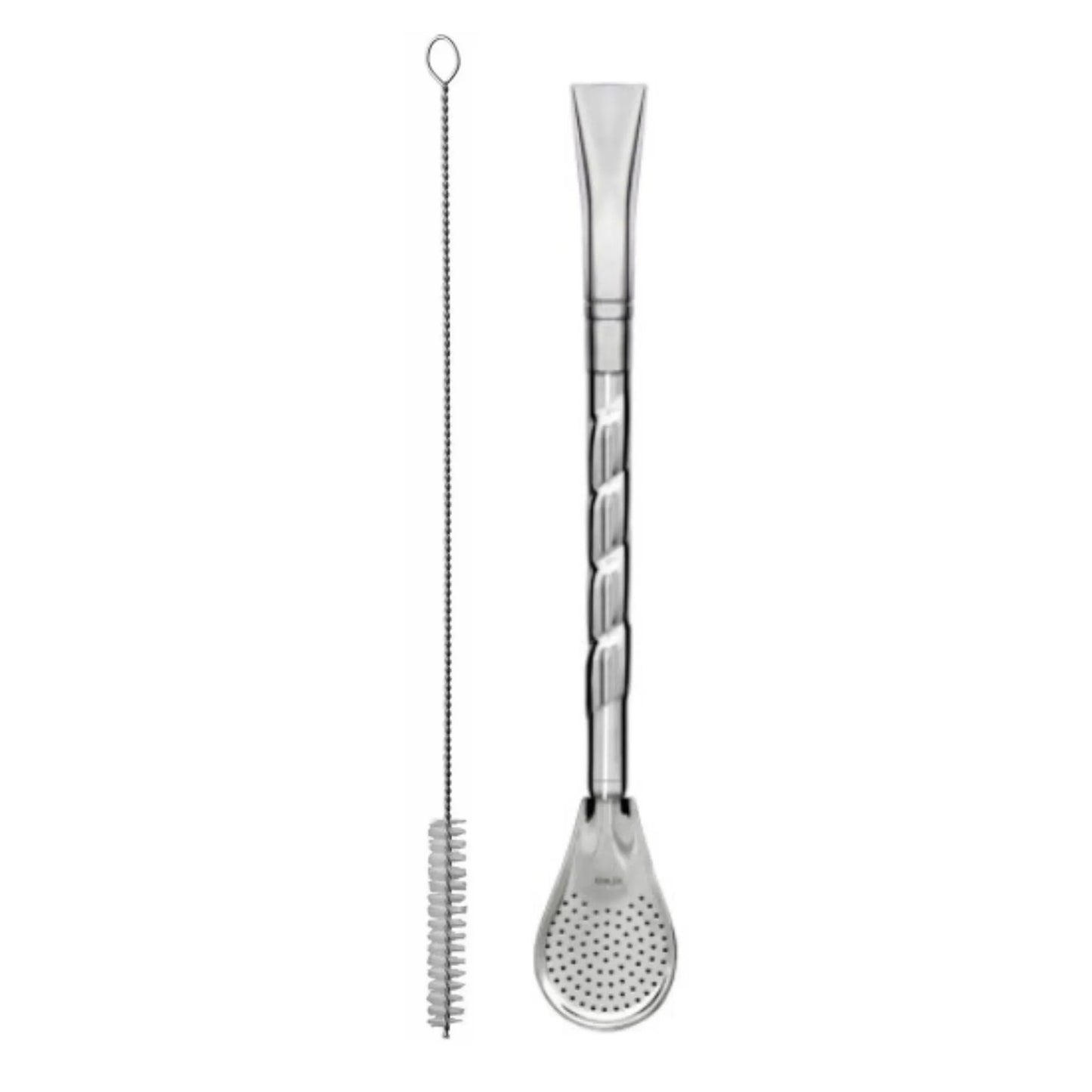 Bombilla de mate de acero inoxidable torcida – 19 cm
