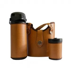 Kit de Mate Completo Caramelo con Bolso, Termo y Porta Yerba Sintético + Mate de Porongo