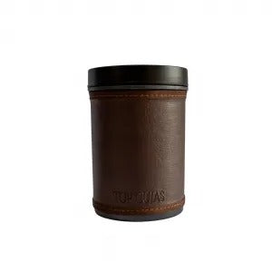 Kit Completo de Mate Marrón: Matera, Termo y Porta Yerba Sintético con Mate de Madera