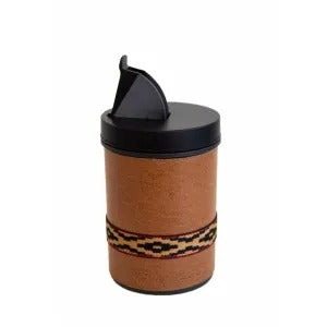 Kit de Mate con Matera Caramelo, Termo de 0,95 L, Mate de Boca Abierta, Bombilla de acero Inoxidable y Porta Yerba