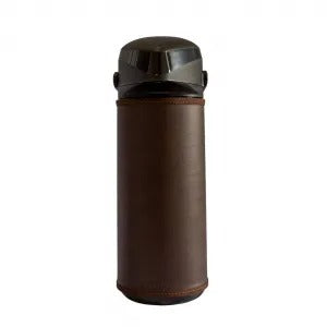 Kit Completo de Mate Marrón: Matera, Termo y Porta Yerba Sintético con Mate de Madera