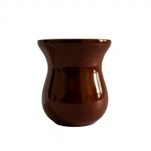 Kit Completo de Mate Marrón: Matera, Termo y Porta Yerba Sintético con Mate de Madera