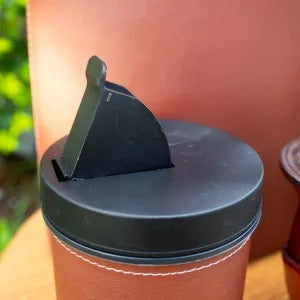 Kit de Mate Color Marrón con Matera, Mate con Boca de Acero Inoxidable, Bombilla de Acero Inoxidable, Termo de 1 L y Porta Yerba