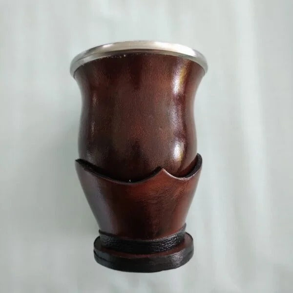 Cuia Oscura Con Boquilla de Acero Inoxidable y Soporte